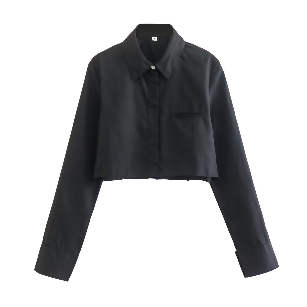 European and American style women's solid color long sleeved loose shirt for women