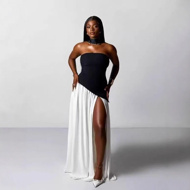 Elegant Design Large Backless Beach Vacation Tube Top Long Dress for Women