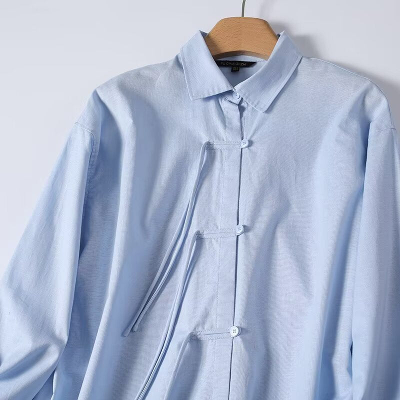 Design inspired linen casual long sleeved shirt