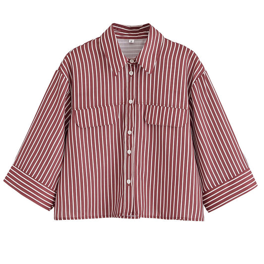 Long-Sleeved Fashion Loose Casual Design Sense Unique Shirt Top