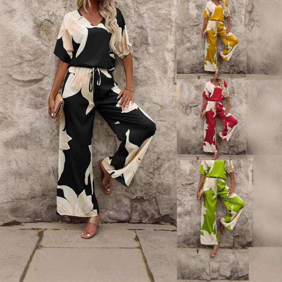 Fashionable Printed Casual Set for Women Spring Summer New Style Printed Fashion Outfit