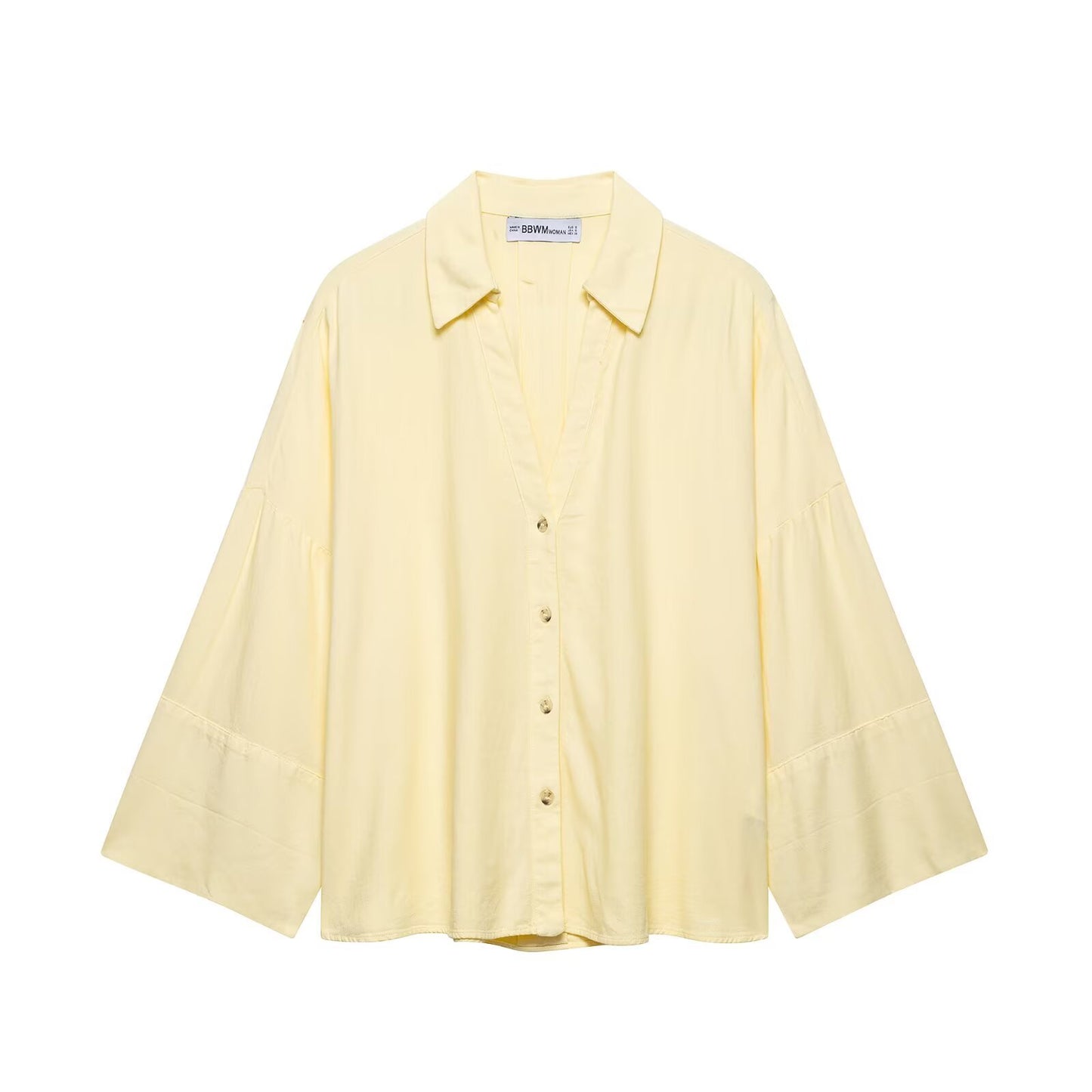 Collar long sleeved loose casual shirt top for women