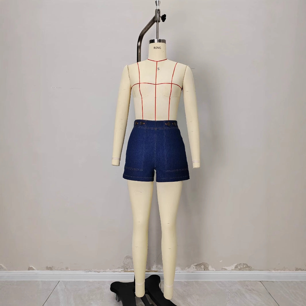 Slim fit denim shorts