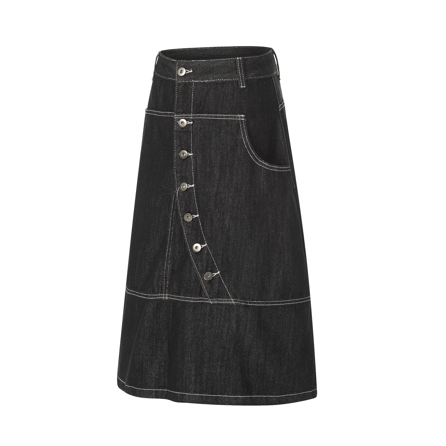 Spicy girl button design denim skirt for women