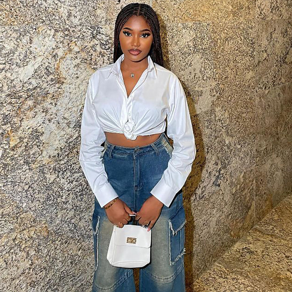 Straight-leg denim pants for women high-waisted wide-leg retro washed stylefashion casual jeans