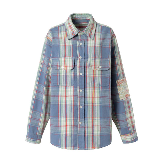Loose plaid shirt