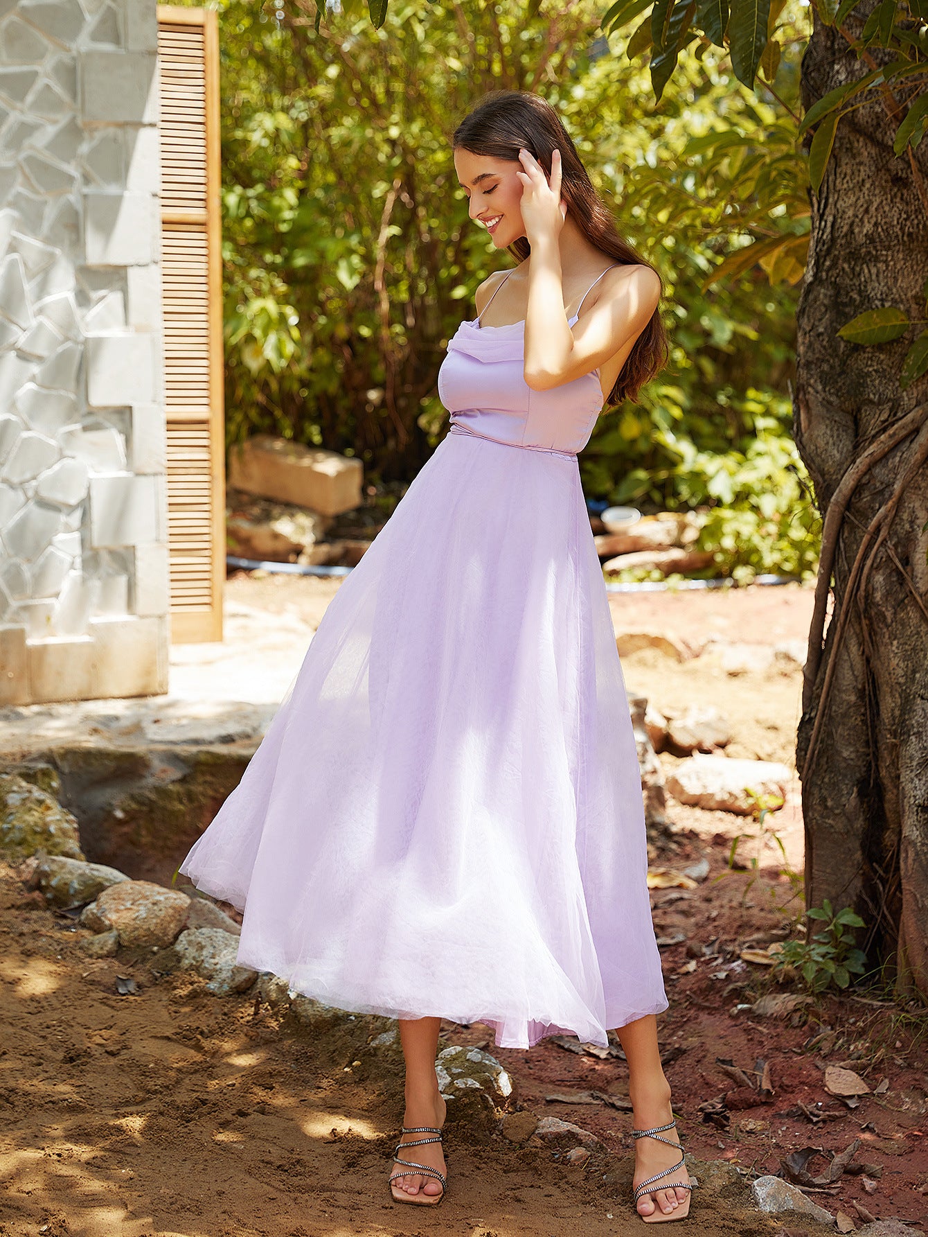 Evening Dress Purple Strapless Dress New Formal DressForeign Trade