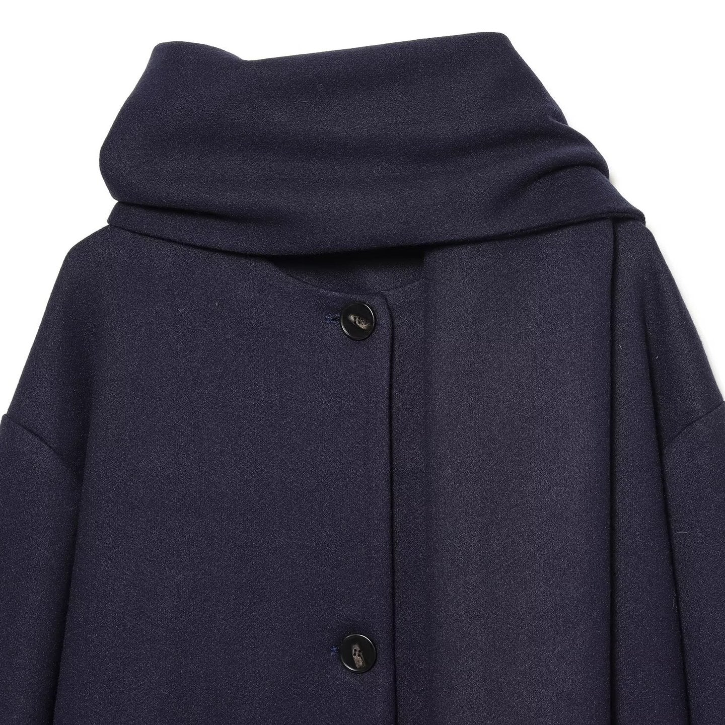 Wool blend scarf short coat