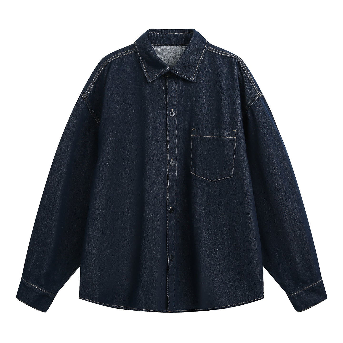 Long sleeved men's loose washed denim jacket