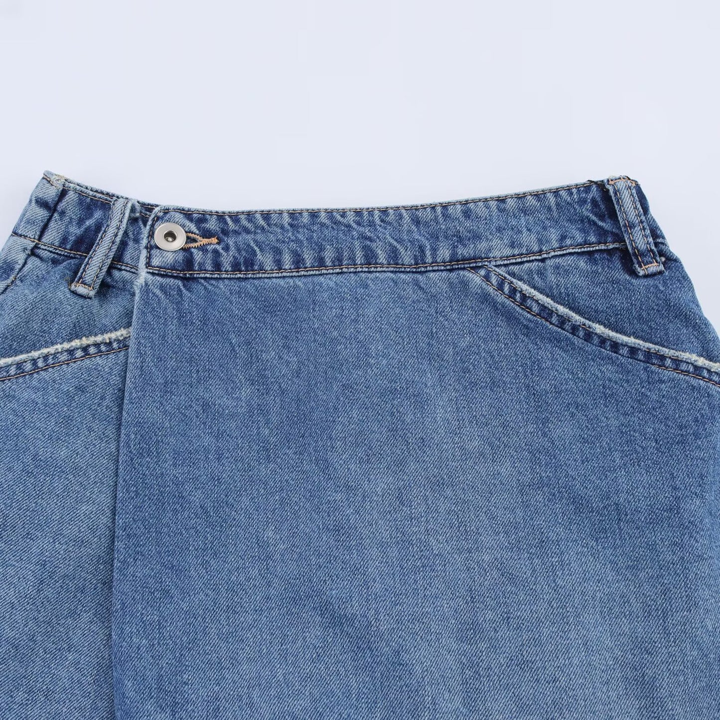 Casual versatile denim skirt and pants