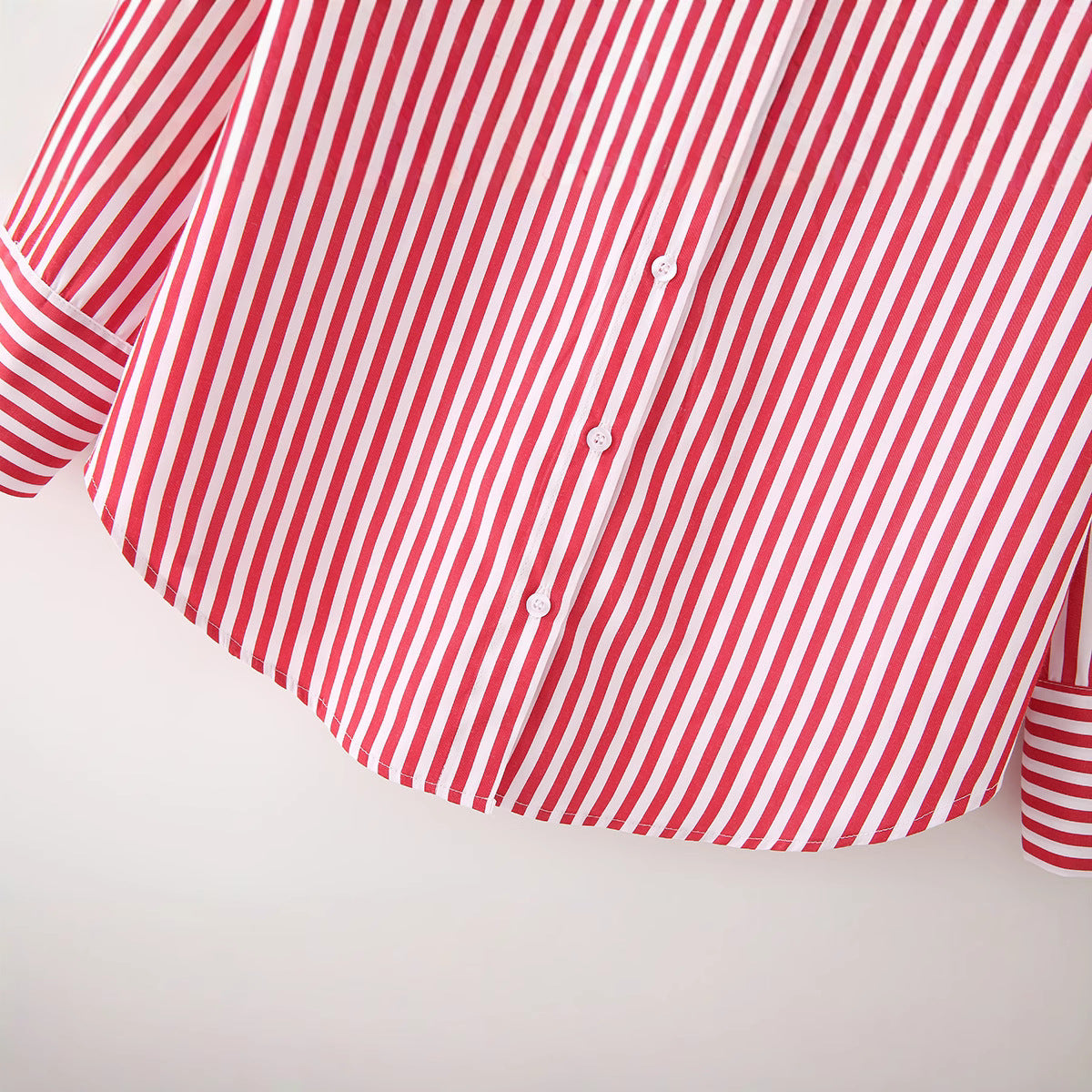 Women's collar long sleeved striped shirt top