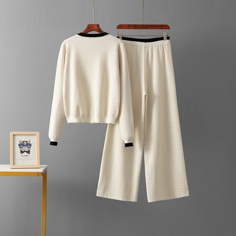 Long sleeved shirt high waisted pants set