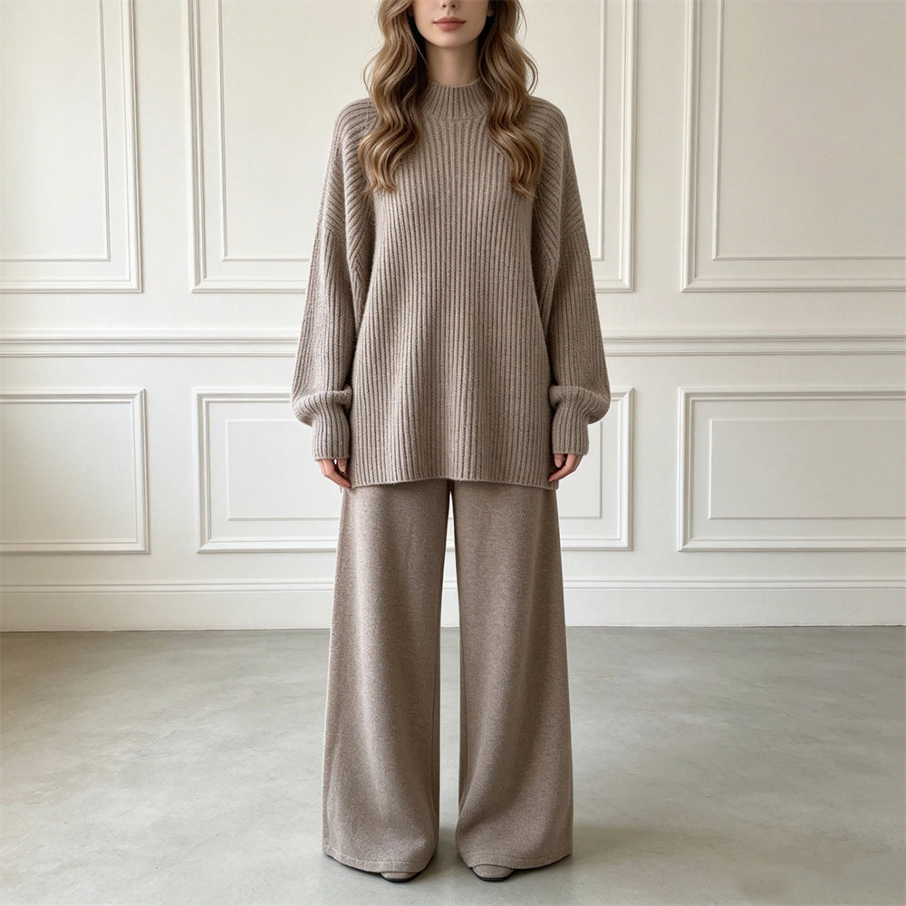Sweater wide leg pants set
