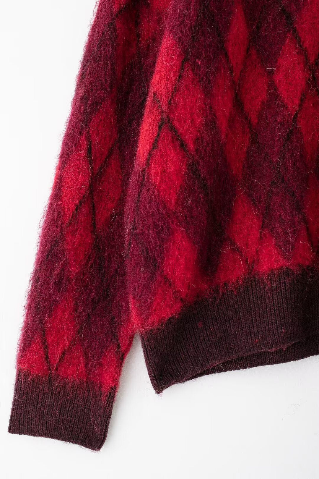 European and American style women's clothing new French fashion simple and versatile diamond pattern knitted sweater