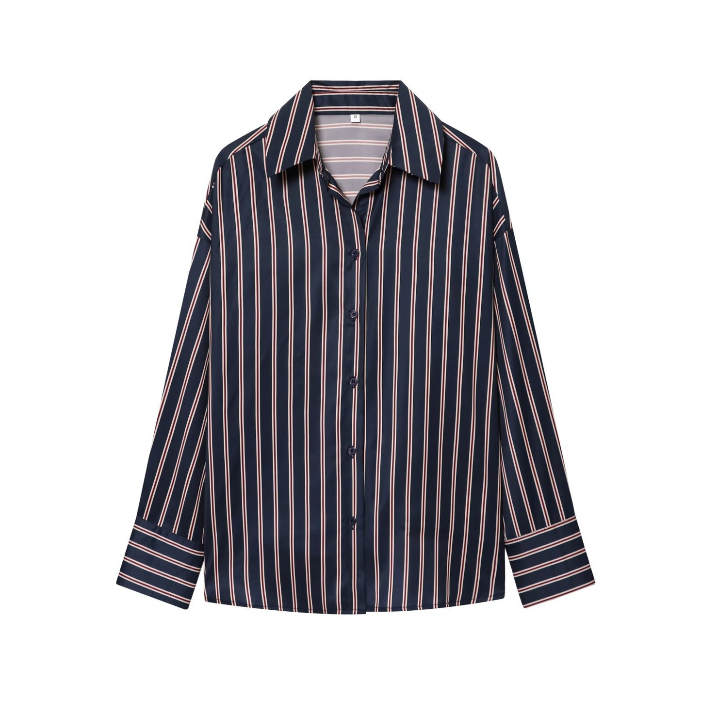 Autumn casual striped long sleeved shirt