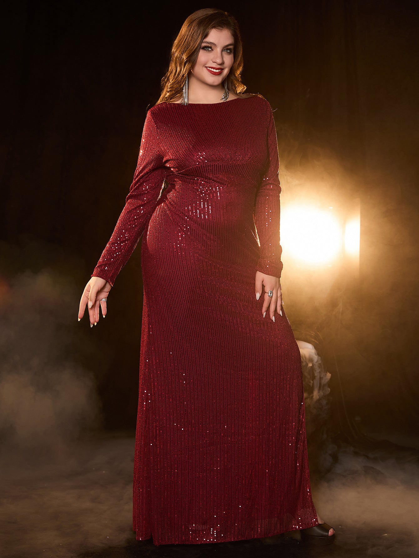 Elegant Wine Red Cocktail Dress for WomenPlus SizeStyle Evening Gown, Formal Occasion Dress