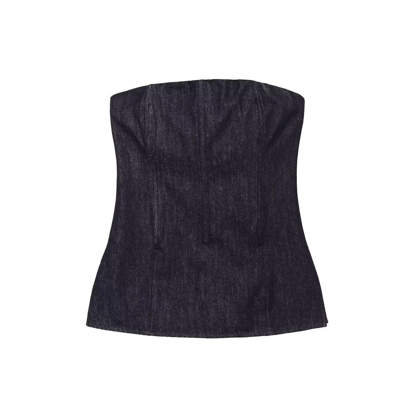 Spicy girl denim cotton breast wrapped top