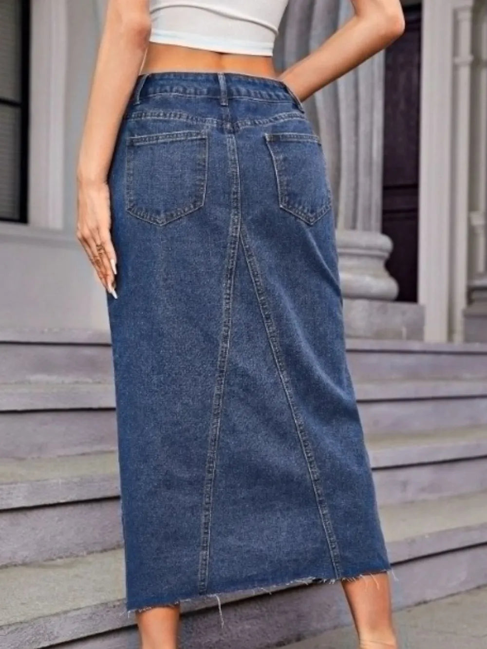 Cowboy slit new half skirt denim skirt