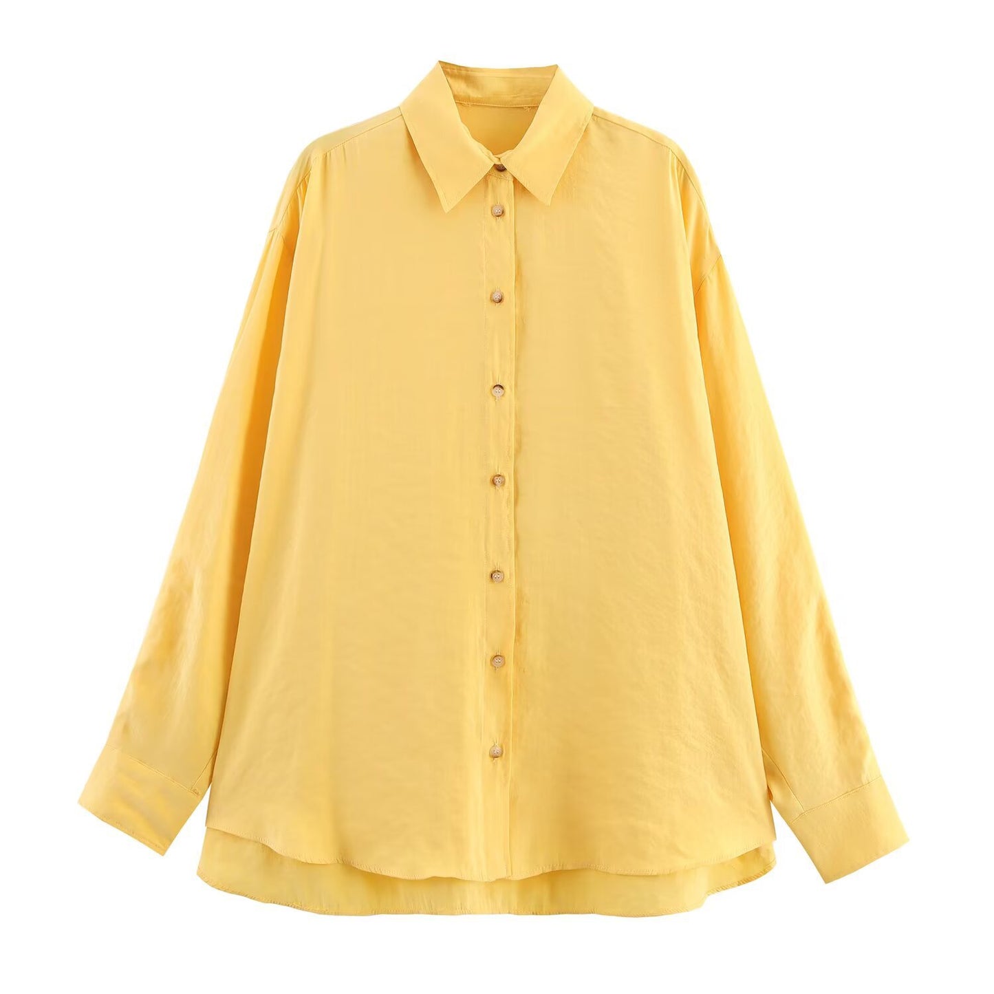 Versatile casual striped loose long sleeved lapel shirt