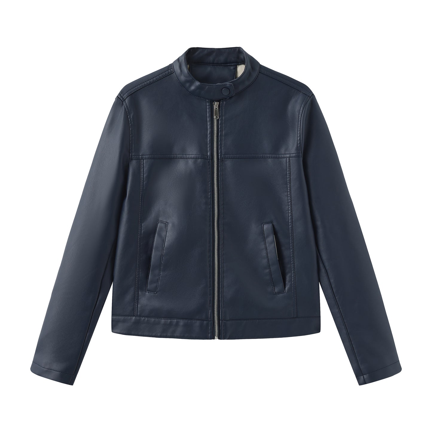 Stand up collar long sleeved jacket