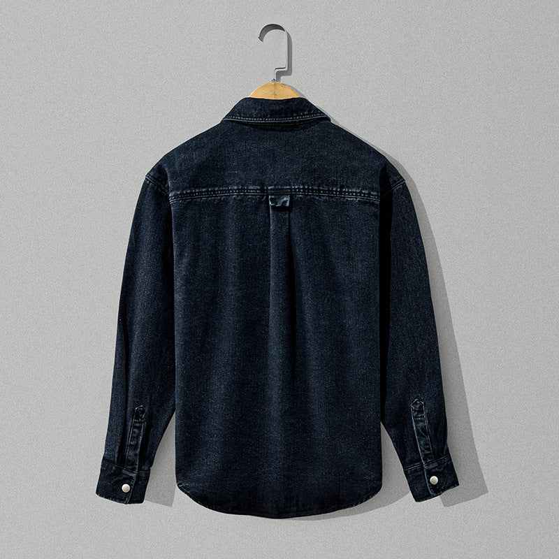 Men's pure cotton denim thick coat