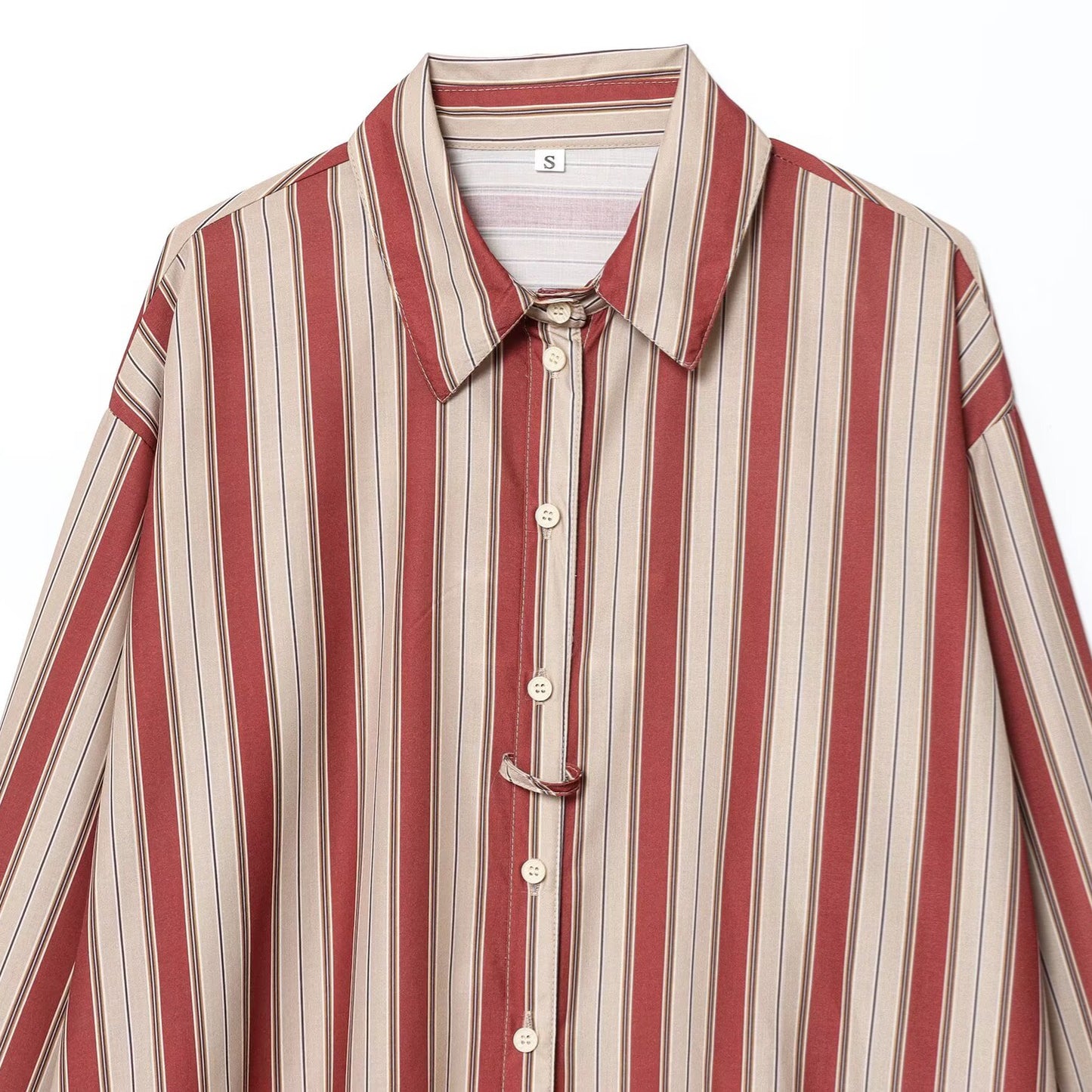 Back strap striped shirt for women