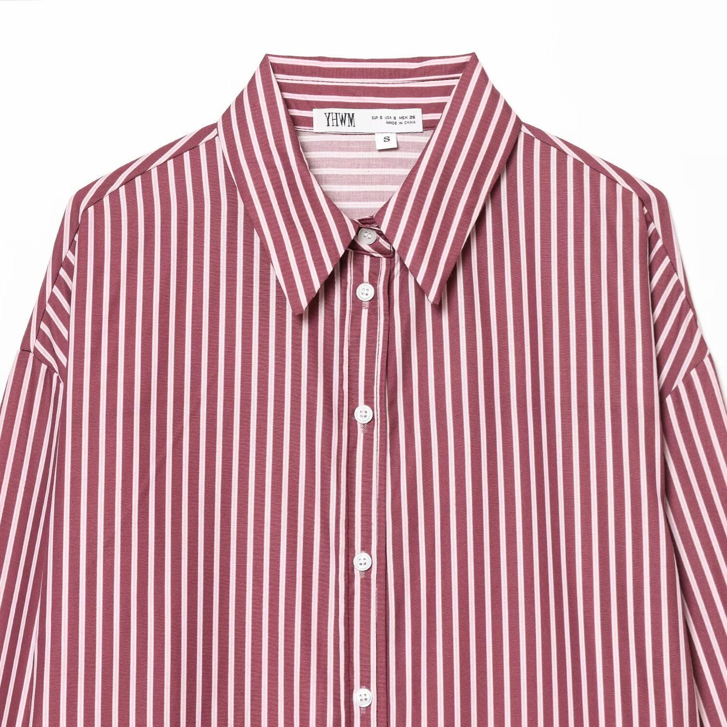 Casual striped poplin hanging long sleeved shirt