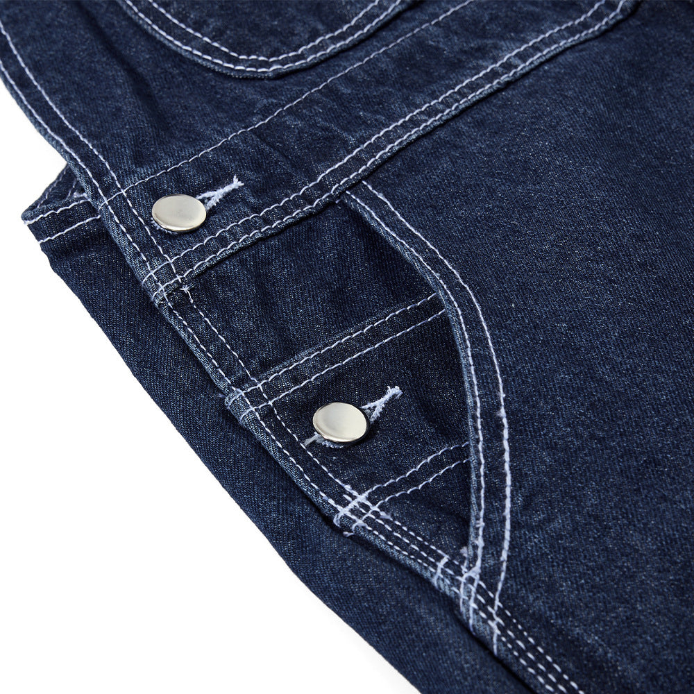 Loose wide leg straight leg denim pants