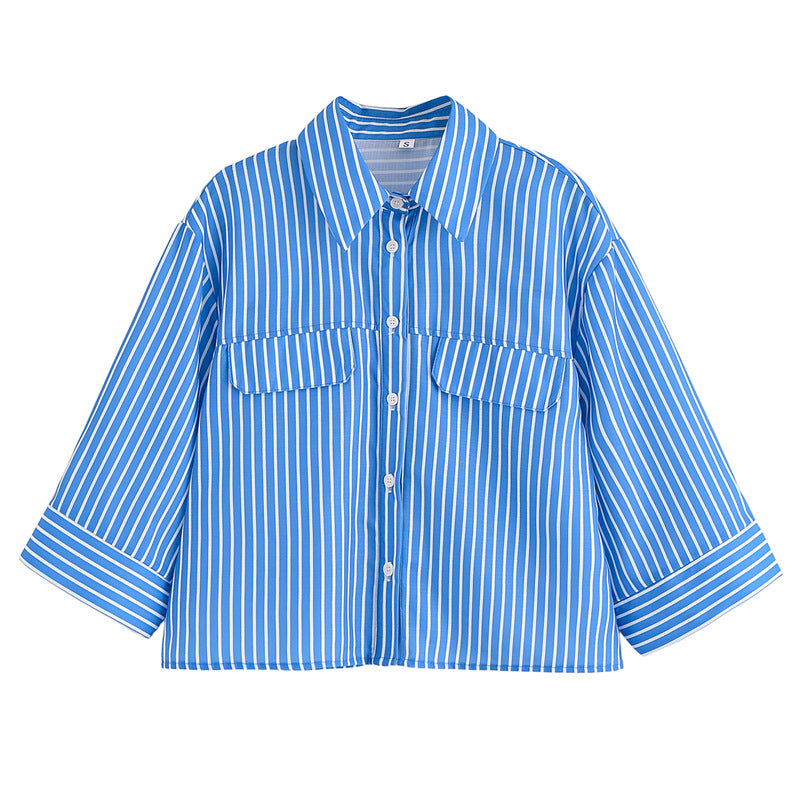 Long-Sleeved Fashion Loose Casual Design Sense Unique Shirt Top