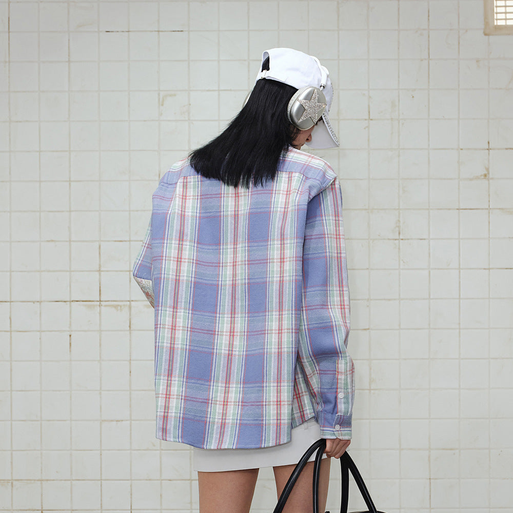 Loose plaid shirt