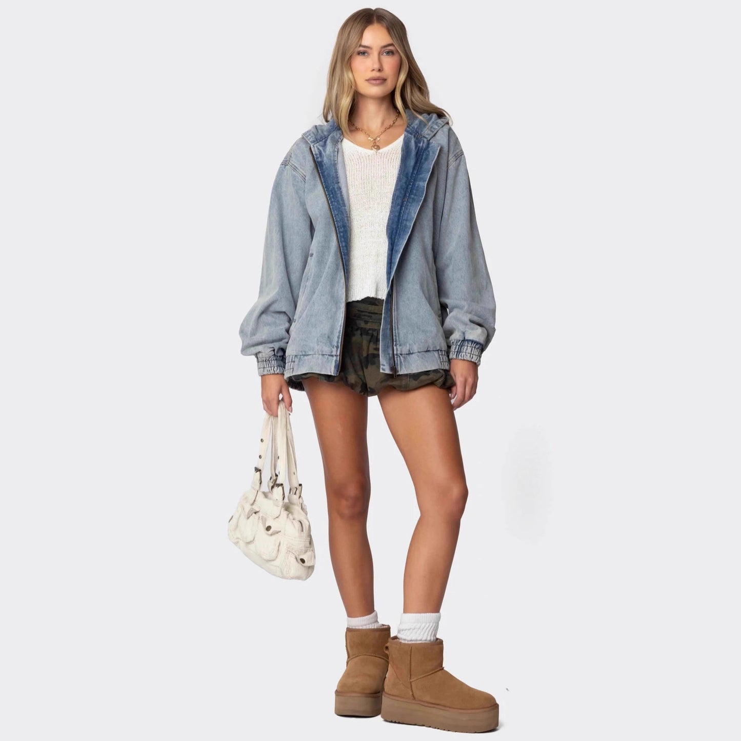 Denim Jacket for Women, Autumn Loose Long Coat, Casual Fashion Outerwear