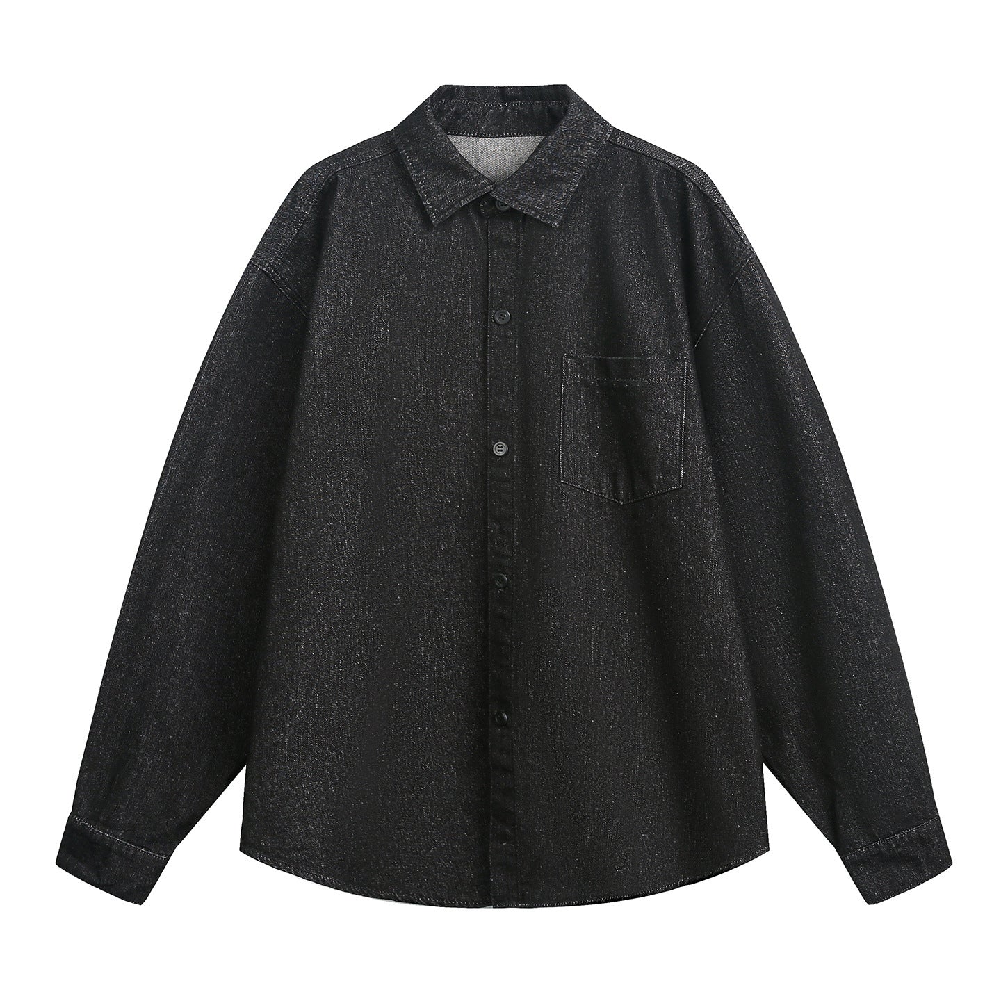Long sleeved men's loose washed denim jacket