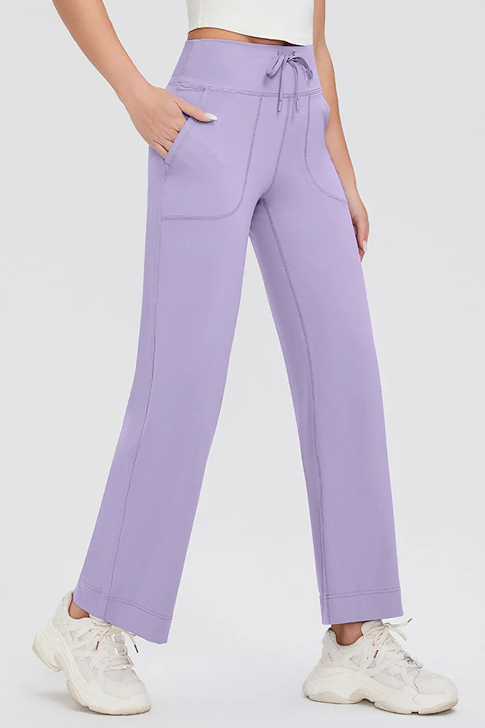 Basic Bae Full Size Drawstring High Waist Pants with Pockets