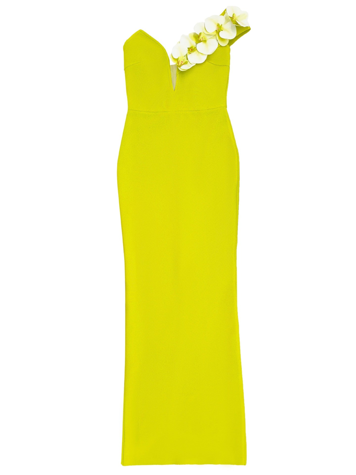 Bandage Dress Celebrity Evening Party Elegant Flower One Shoulder Bodycon Sleevess Maxi Dress Banquet Gowns