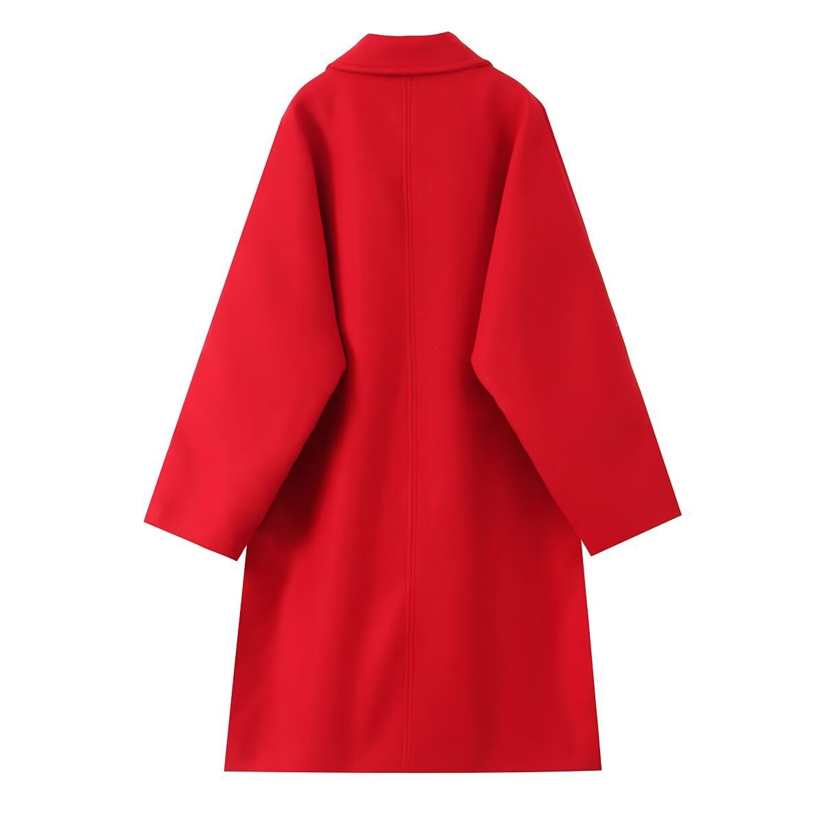 Two tone blended loose long sleeved woolen coat jacket