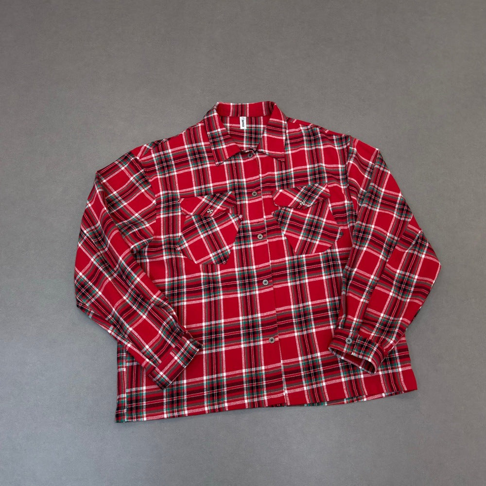 Loose plaid shirt