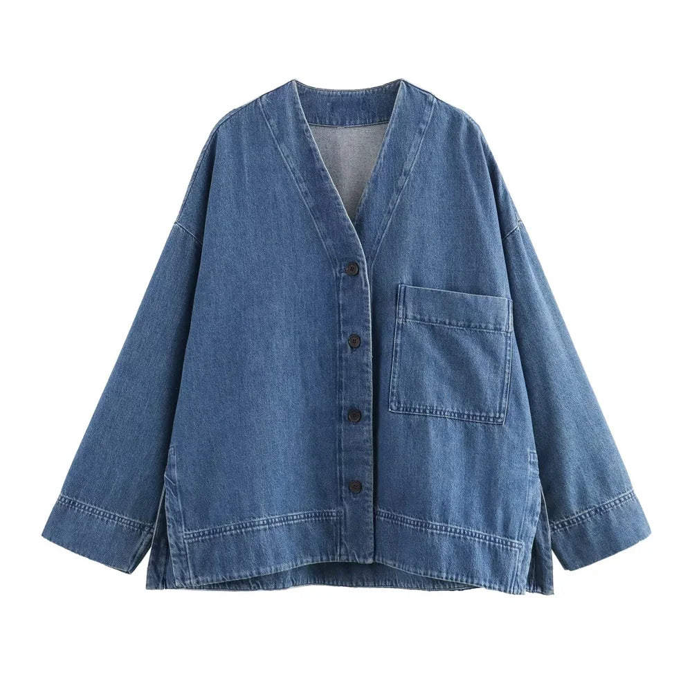 Fashion denim jacket women's new loose casual top