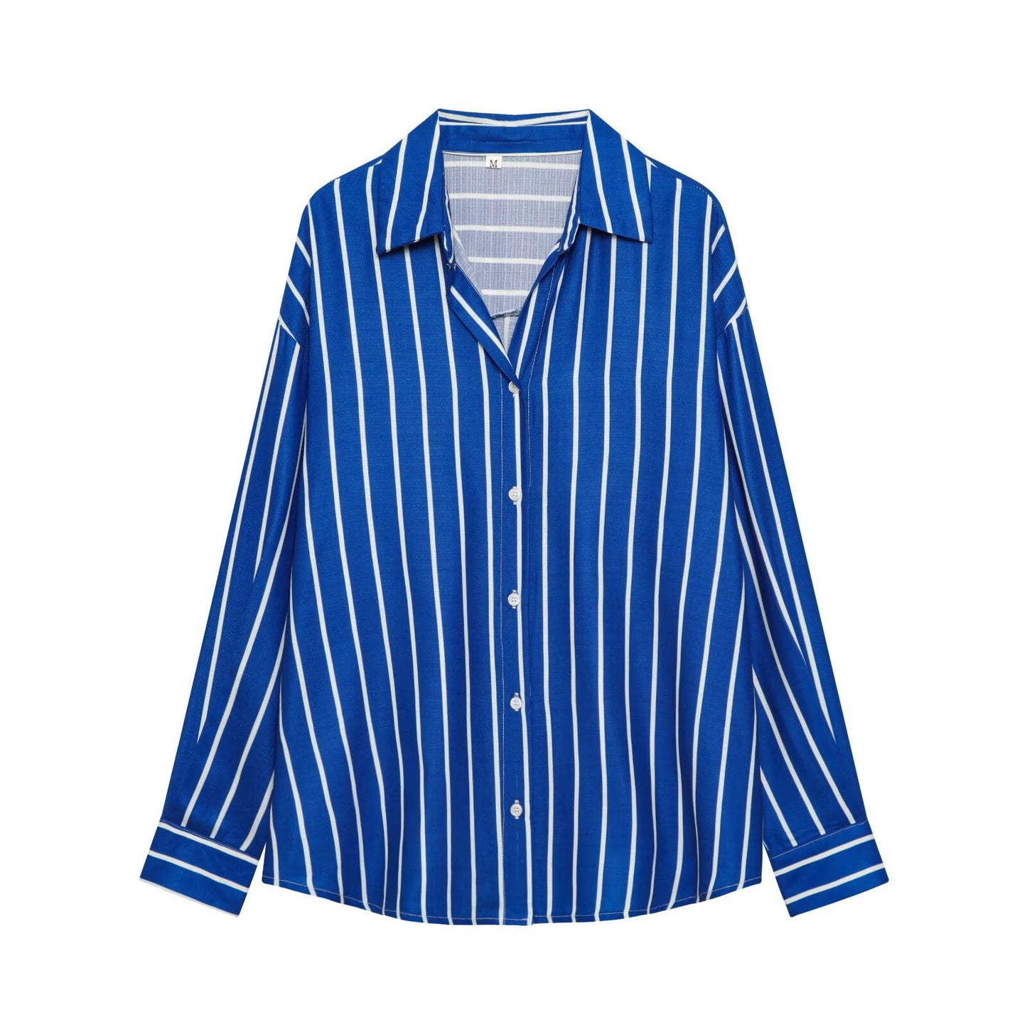 Casual loose bat sleeve striped long sleeved shirt