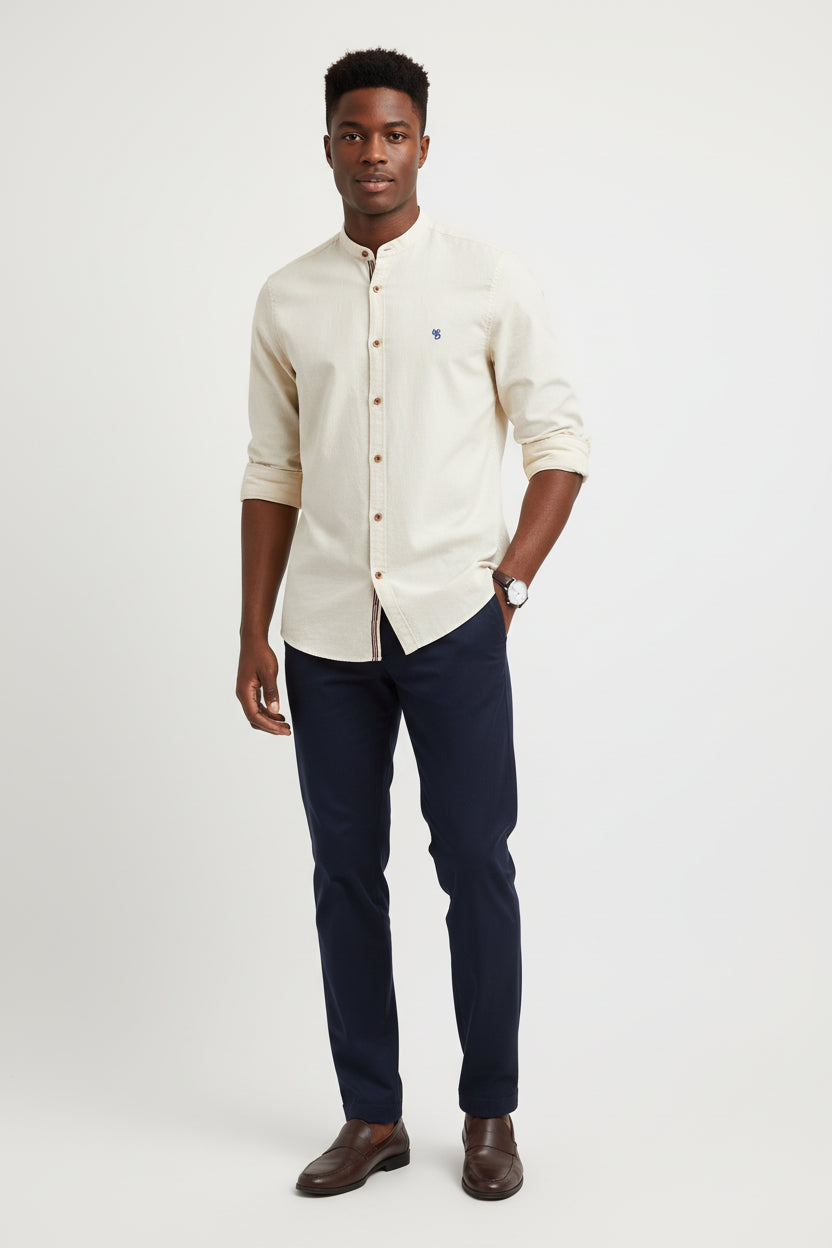 Chemise à boutons brodée