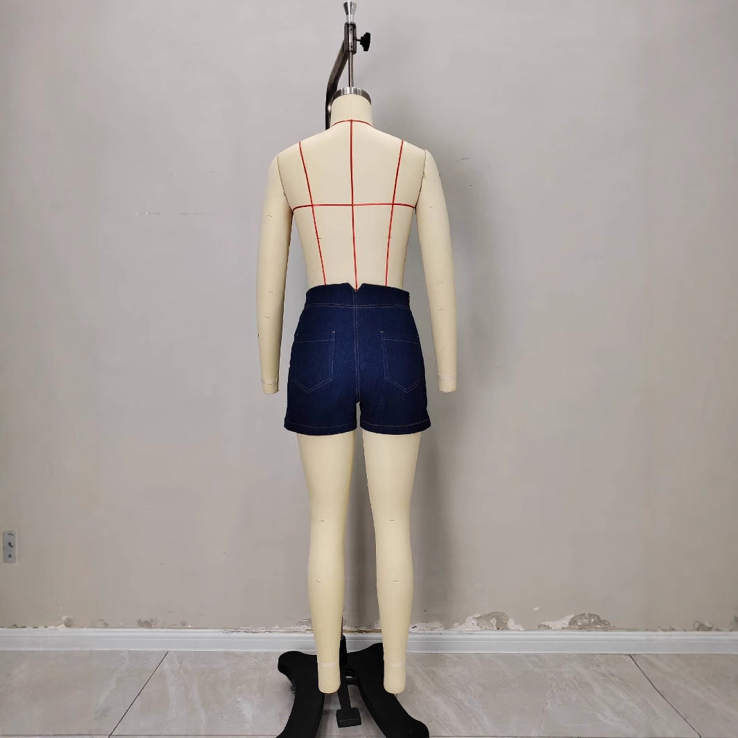 Slim fit denim shorts