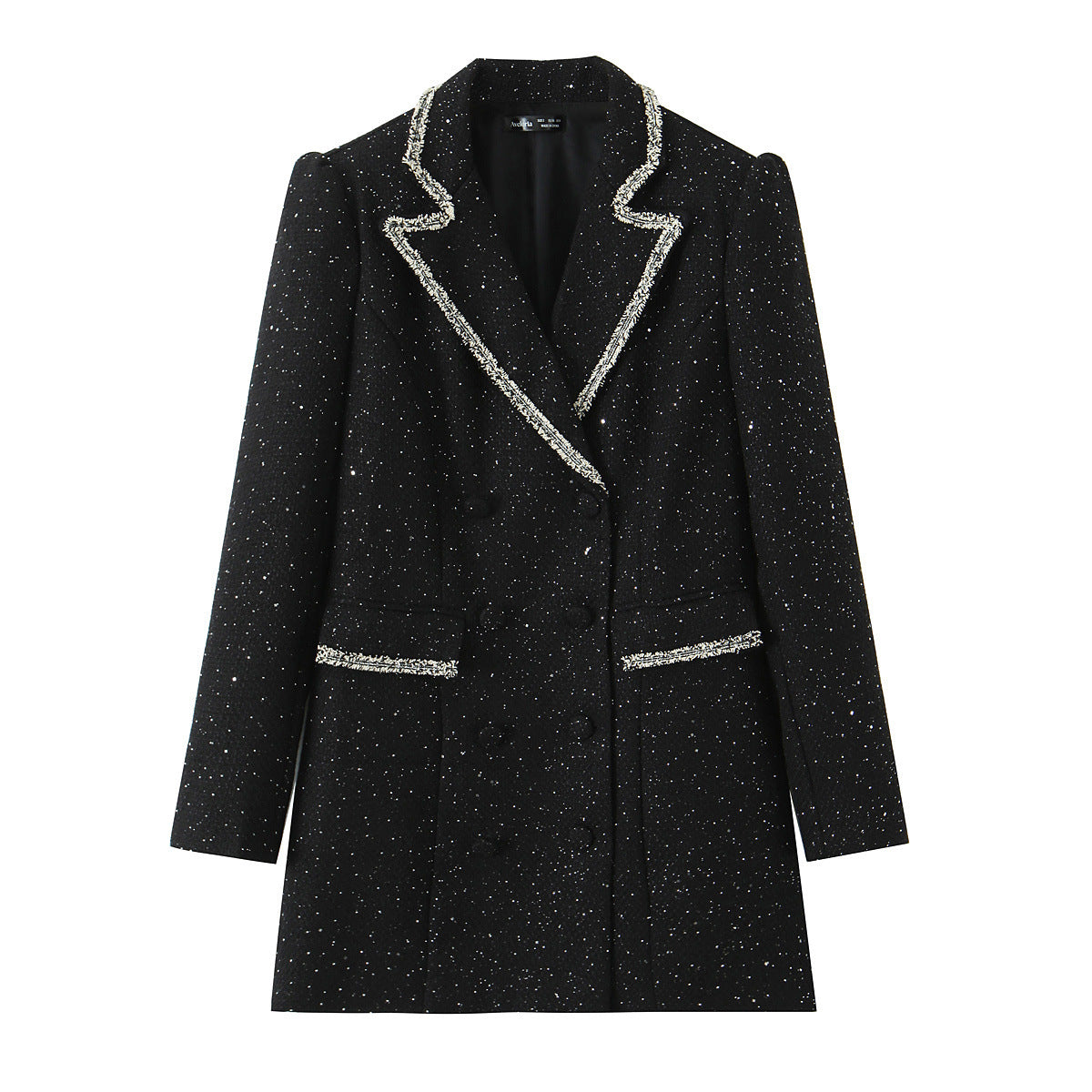Sequined woolen woven suit jacket
