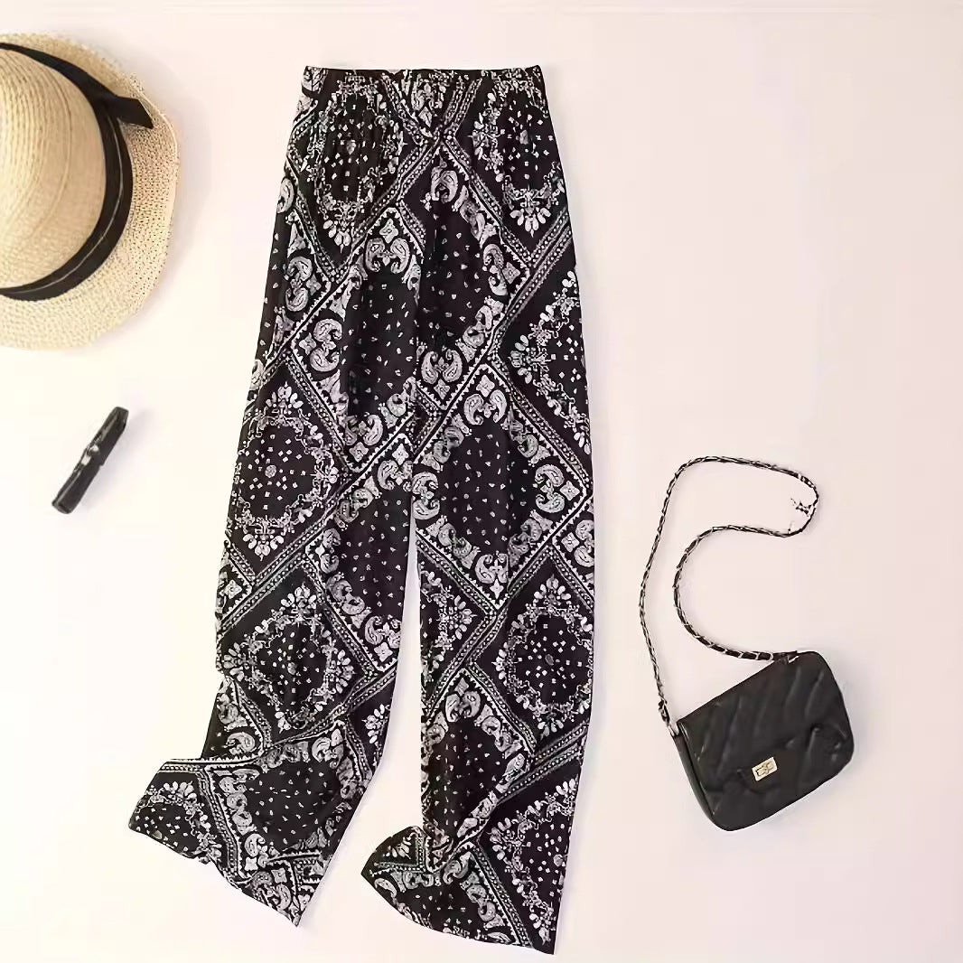 High waisted slanted pocket straight leg pants