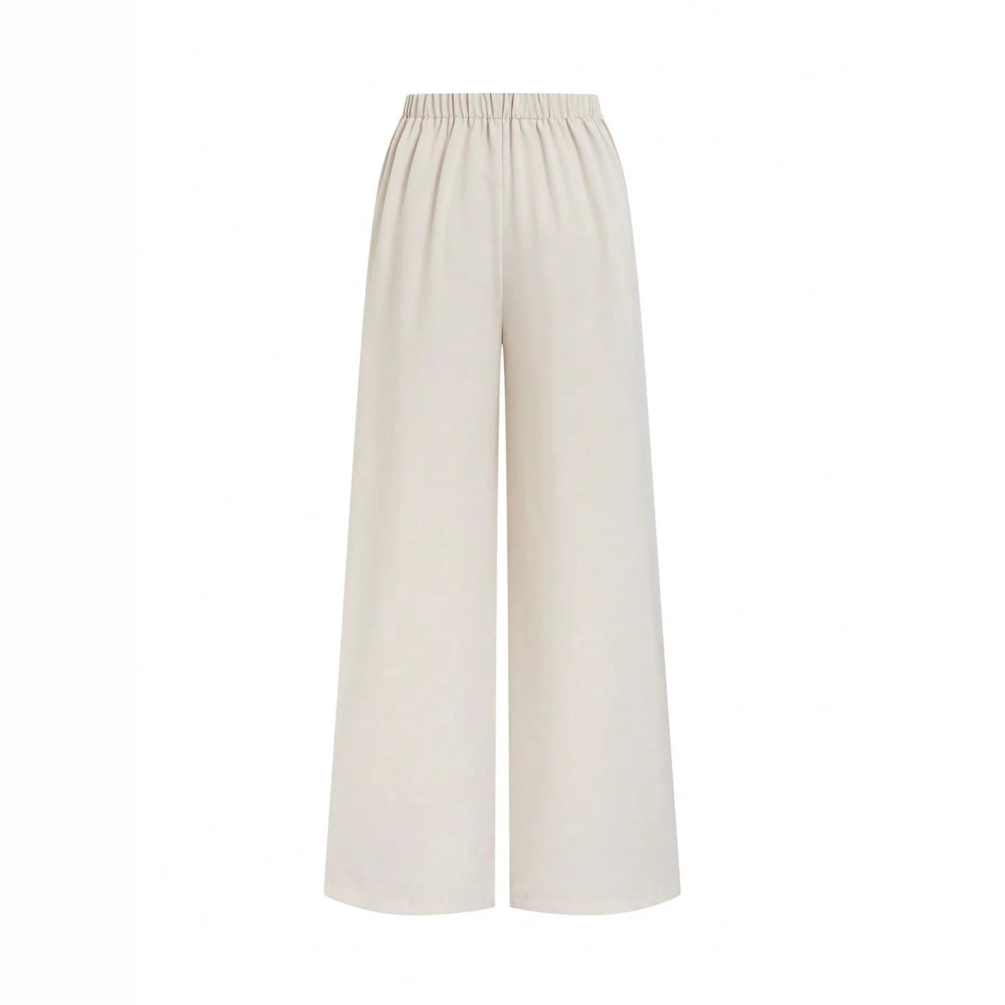 Elastic waist straight leg pants