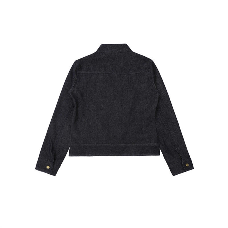 Fitted Denim Jacket for Women Short Casual Coat