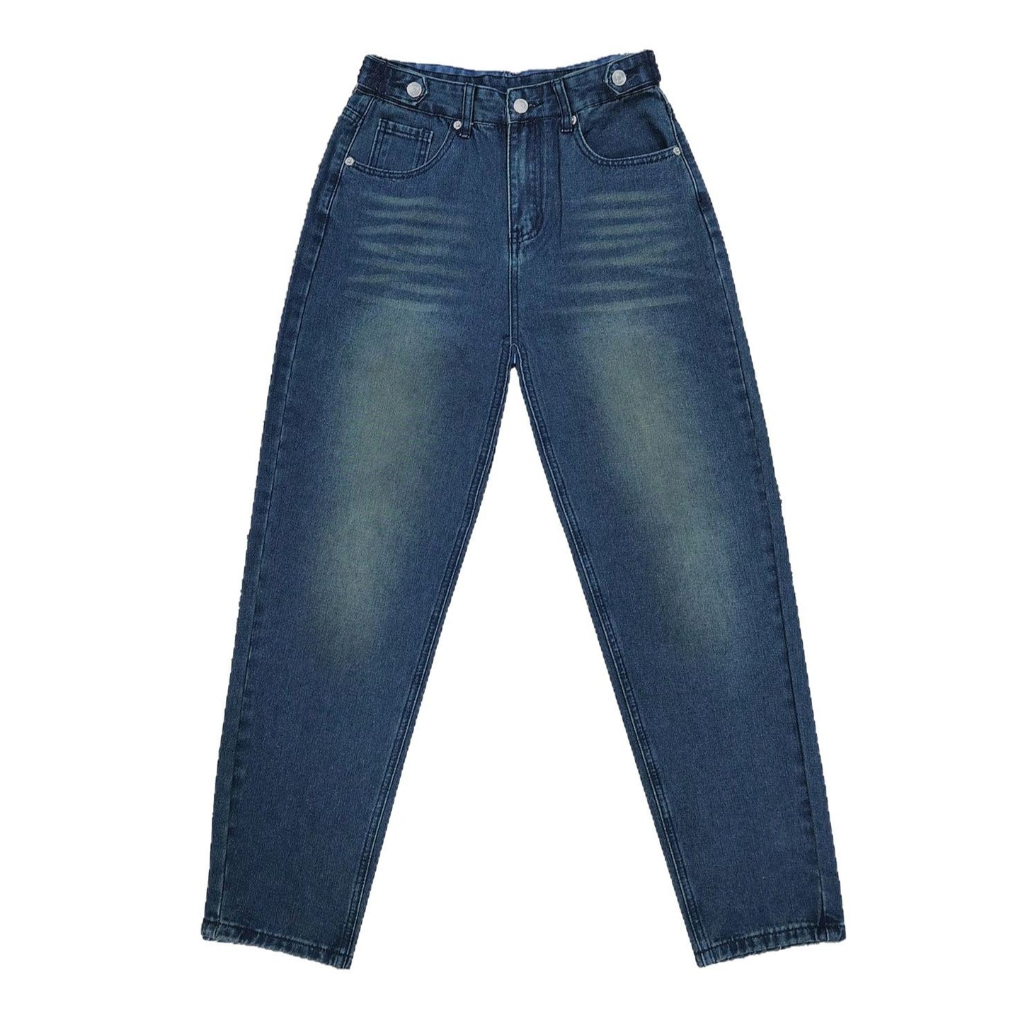 Vintage Lantern Denim Pants Women Washed Blue Loose Casual Harem Pants