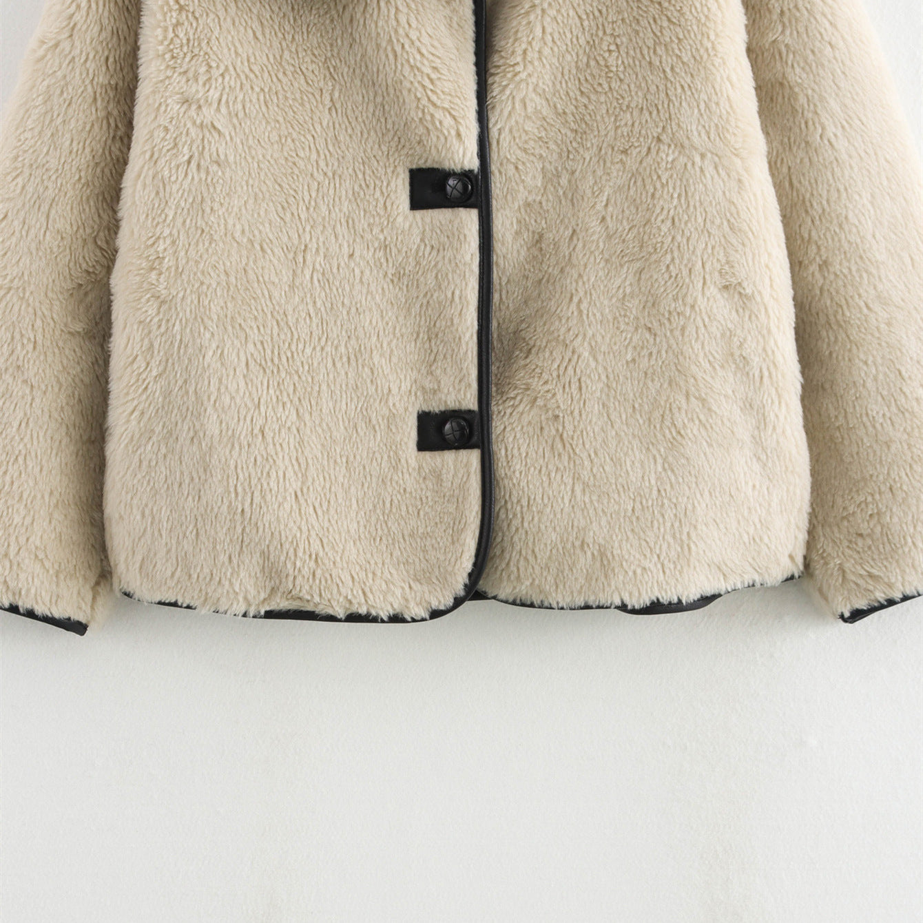 Big collar fur integrated plush jacket