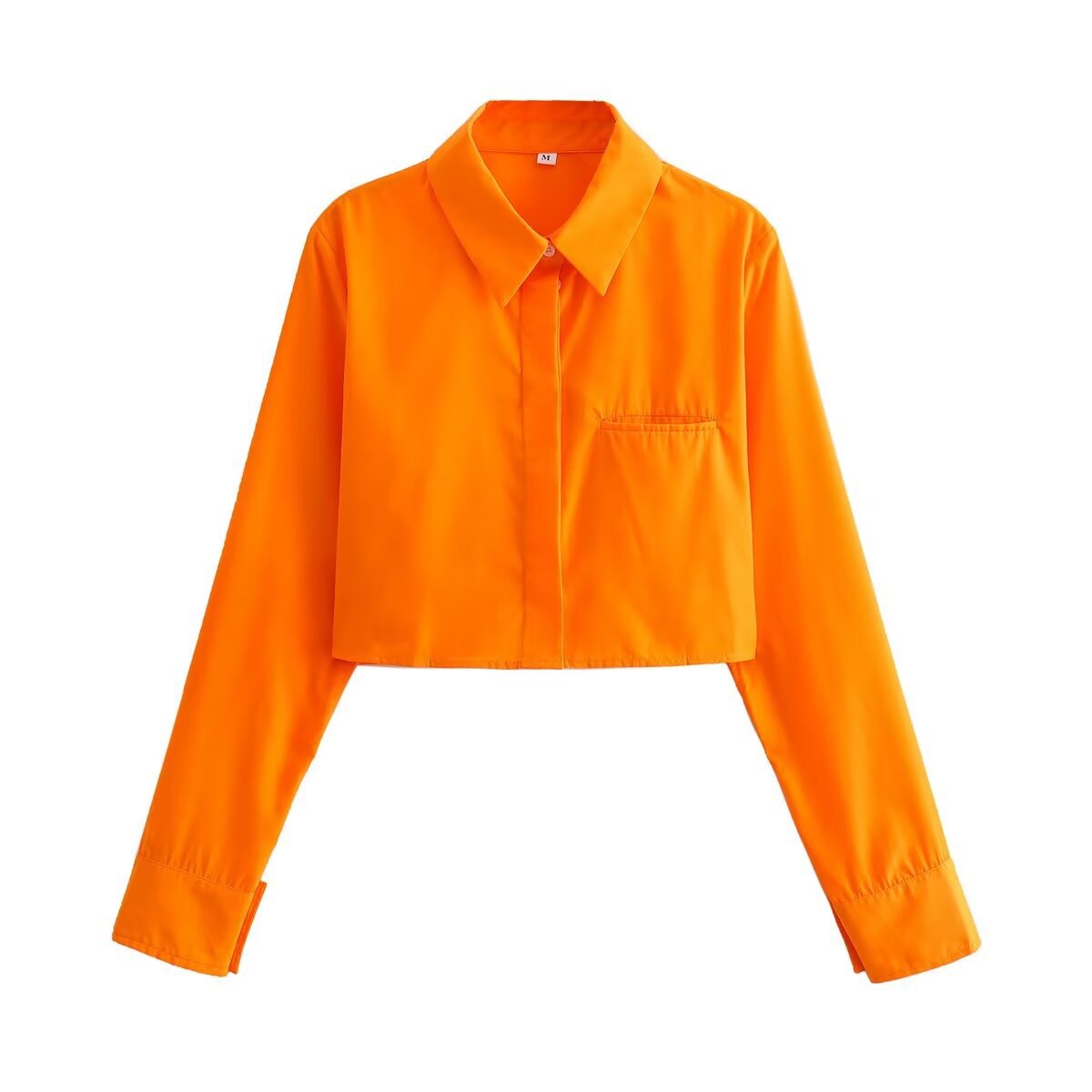 European and American style women's solid color long sleeved loose shirt for women