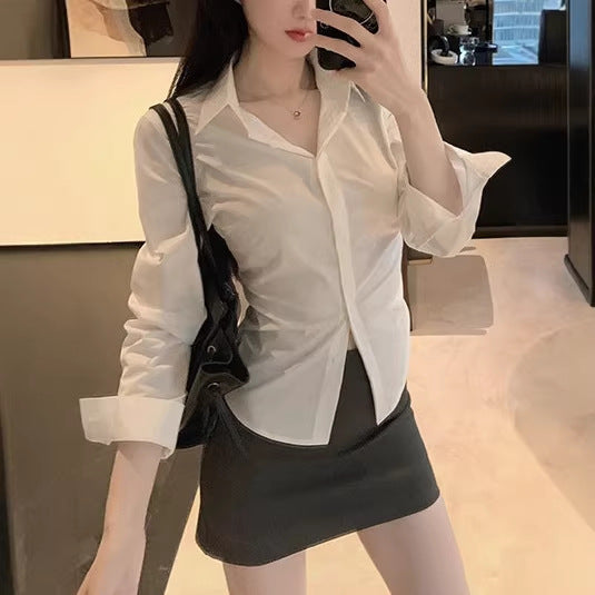 Long Sleeve Blouse Women's Design Sense Fitted Top