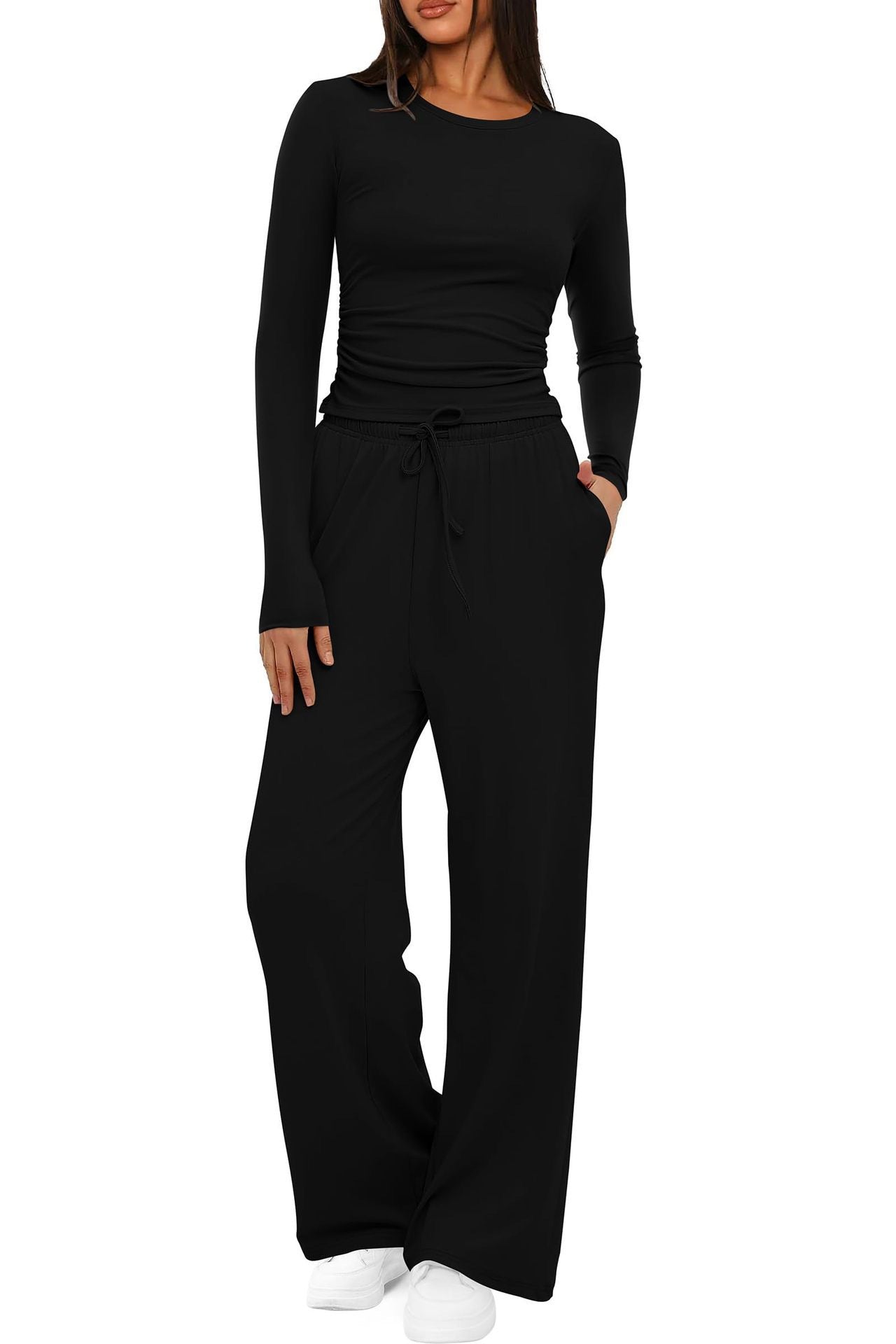 Long sleeved solid color suit