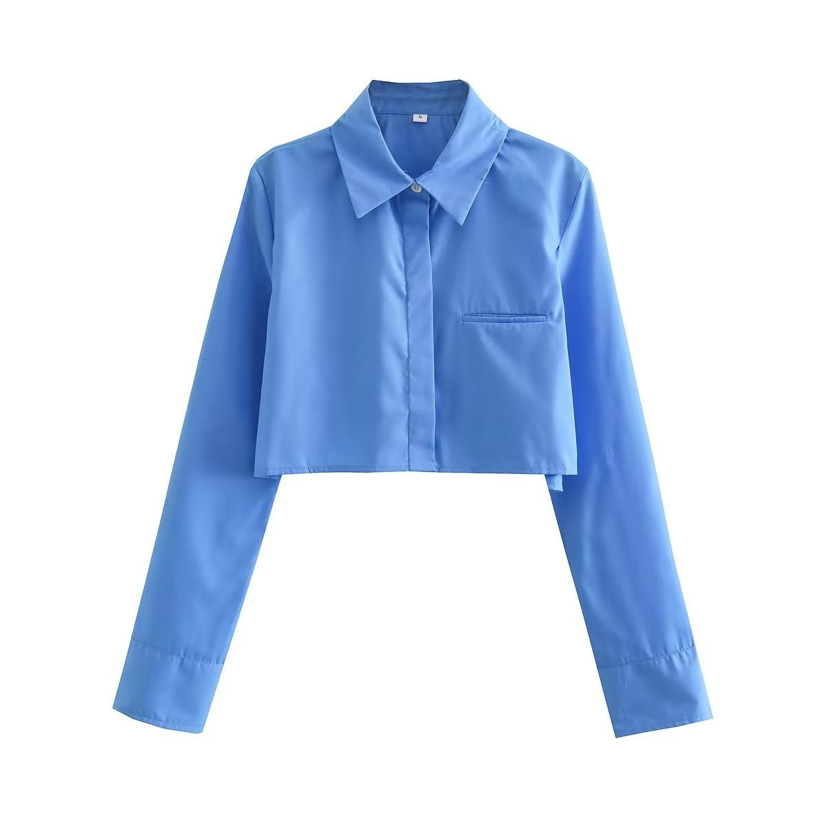 European and American style women's solid color long sleeved loose shirt for women